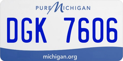 MI license plate DGK7606