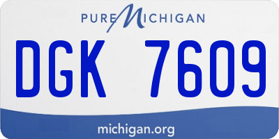 MI license plate DGK7609