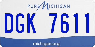 MI license plate DGK7611