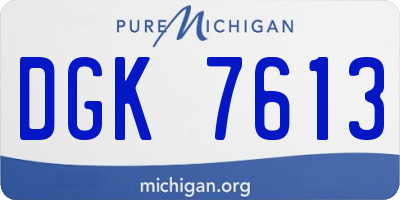 MI license plate DGK7613