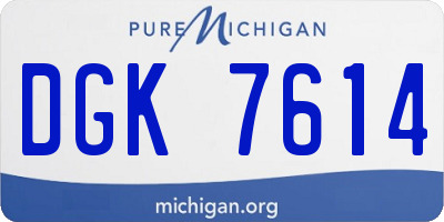 MI license plate DGK7614