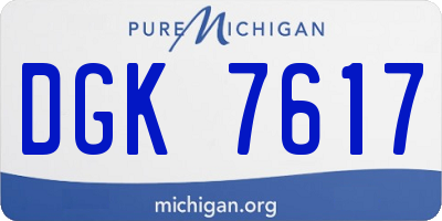 MI license plate DGK7617