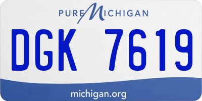 MI license plate DGK7619