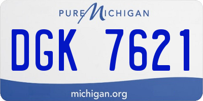 MI license plate DGK7621