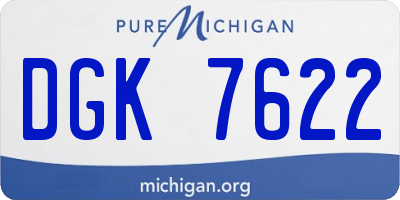 MI license plate DGK7622