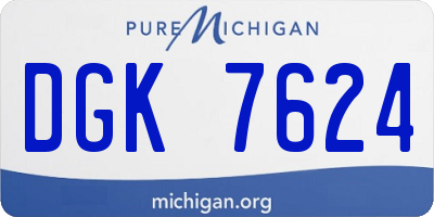 MI license plate DGK7624