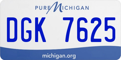 MI license plate DGK7625