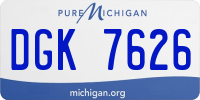 MI license plate DGK7626