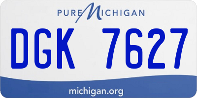 MI license plate DGK7627