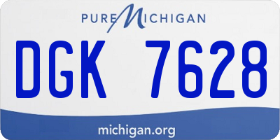 MI license plate DGK7628