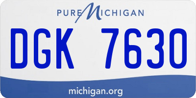 MI license plate DGK7630