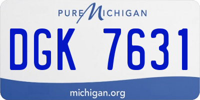 MI license plate DGK7631
