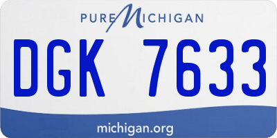 MI license plate DGK7633
