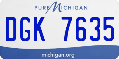 MI license plate DGK7635