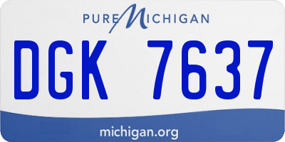 MI license plate DGK7637