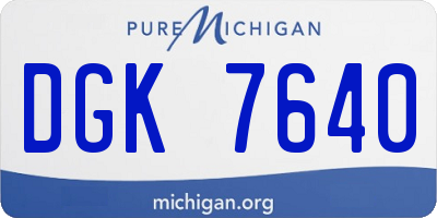 MI license plate DGK7640