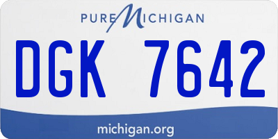 MI license plate DGK7642