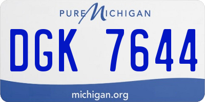 MI license plate DGK7644