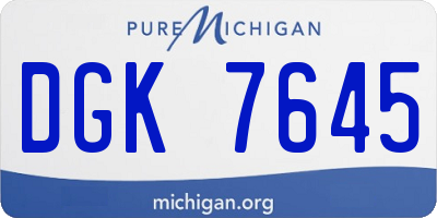 MI license plate DGK7645