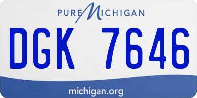 MI license plate DGK7646