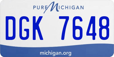 MI license plate DGK7648