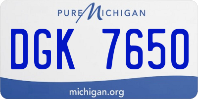 MI license plate DGK7650