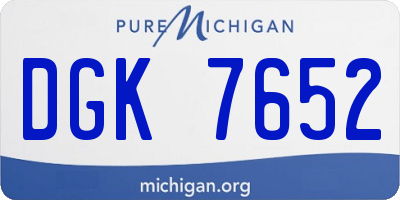 MI license plate DGK7652