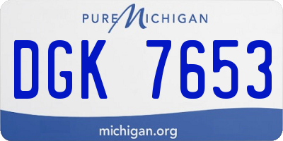 MI license plate DGK7653