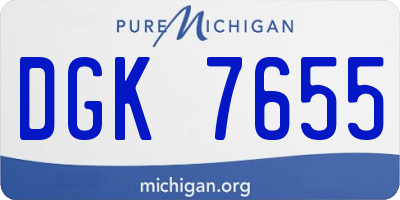MI license plate DGK7655