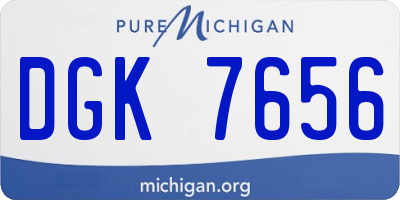MI license plate DGK7656