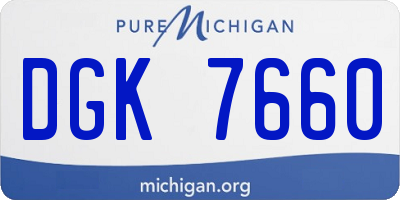 MI license plate DGK7660