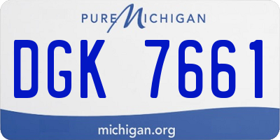 MI license plate DGK7661