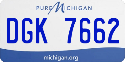 MI license plate DGK7662