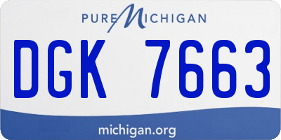 MI license plate DGK7663