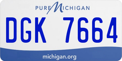 MI license plate DGK7664