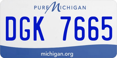 MI license plate DGK7665