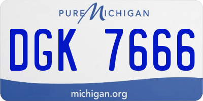 MI license plate DGK7666