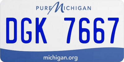 MI license plate DGK7667