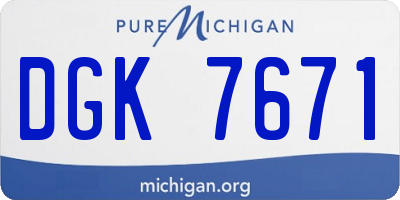 MI license plate DGK7671