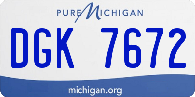 MI license plate DGK7672