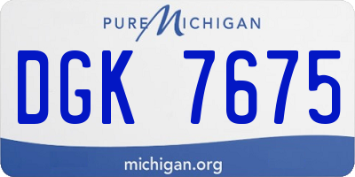 MI license plate DGK7675