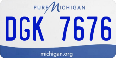 MI license plate DGK7676