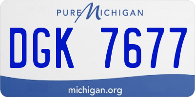 MI license plate DGK7677