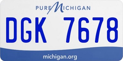 MI license plate DGK7678