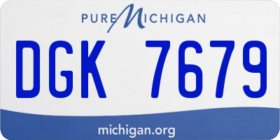 MI license plate DGK7679