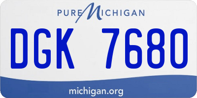 MI license plate DGK7680