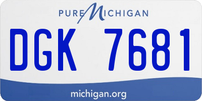 MI license plate DGK7681