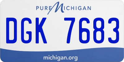 MI license plate DGK7683