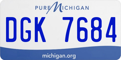 MI license plate DGK7684
