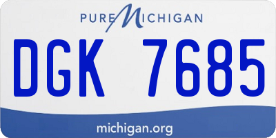 MI license plate DGK7685